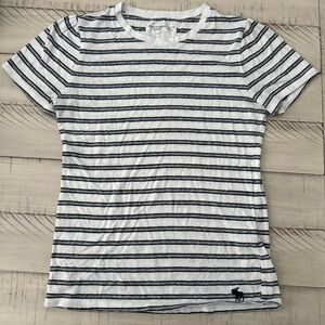 Abercrombie Kids Girl’s Black and White Striped Tee 13/14